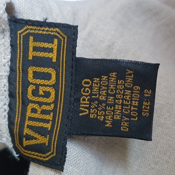 Virgo II Vintage Tan/Khaki Linen blend Sleeveless Shirt Dress, Maxi, sz 12 - Picture 5 of 5